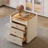 Picture of Vallux 29.5" Fluted Leather Closet Island 7 Drawer Dresser with Light & Jewellery Storage