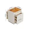 Picture of Vallux 29.5" Fluted Leather Closet Island 7 Drawer Dresser with Light & Jewellery Storage