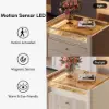 Picture of Vallux 29.5" Fluted Leather Closet Island 7 Drawer Dresser with Light & Jewellery Storage