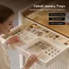Picture of Vallux 29.5" Fluted Leather Closet Island 7 Drawer Dresser with Light & Jewellery Storage