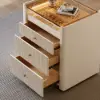 Picture of Vallux 29.5" Fluted Leather Closet Island 7 Drawer Dresser with Light & Jewellery Storage
