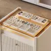 Picture of Vallux 29.5" Fluted Leather Closet Island 7 Drawer Dresser with Light & Jewellery Storage