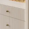 Picture of Vallux 29.5" Fluted Leather Closet Island 7 Drawer Dresser with Light & Jewellery Storage