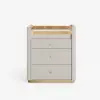 Picture of Vallux 29.5" Fluted Leather Closet Island 7 Drawer Dresser with Light & Jewellery Storage