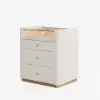Picture of Vallux 29.5" Fluted Leather Closet Island 7 Drawer Dresser with Light & Jewellery Storage