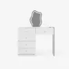 Krila White Makeup Vanity with LED Mirror & Charging Station (40"–55")