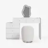 Krila White Makeup Vanity with LED Mirror & Charging Station (40"–55")