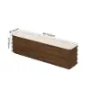 203 cm Ash Wood Walnut TV Stand with Sintered Stone Top, Drawers & LED