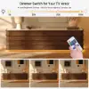 203 cm Ash Wood Walnut TV Stand with Sintered Stone Top, Drawers & LED