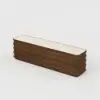203 cm Ash Wood Walnut TV Stand with Sintered Stone Top, Drawers & LED