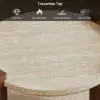 20" Walnut Round Side Table with Travertine Top