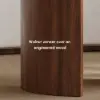 20" Walnut Round Side Table with Travertine Top