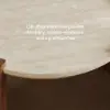 28" Walnut Round Coffee Table with Travertine Top