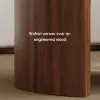 2 Piece Set Walnut Round Coffee Table with Travertine Top (20" - 28")