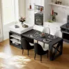 73"-93" Extendable Kitchen Island Set with 4 Dining Chairs