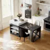 73"-93" Extendable Kitchen Island Set with 4 Dining Chairs