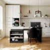 73"-93" Extendable Kitchen Island Set with 4 Dining Chairs