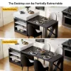 73"-93" Extendable Kitchen Island Set with 4 Dining Chairs
