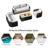 Costra Modern Aluminium & Rope Outdoor Swivel Sofa Set with Coffee Table & Cover in Black