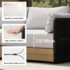 Costra Modern Aluminium & Rope Outdoor Swivel Sofa Set with Coffee Table & Cover in Black
