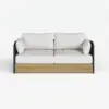 Costra Modern Aluminium & Rope Outdoor Swivel Sofa Set with Coffee Table & Cover in Black