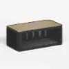Costra Modern Aluminium & Rope Outdoor Swivel Sofa Set with Coffee Table & Cover in Black