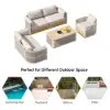Costra Modern Aluminium & Rope Outdoor Swivel Sofa Set with Coffee Table & Cover in Ivory