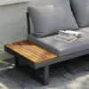 Slatera Outdoor Acacia & Aluminium Modular Sofa Set in Dark Grey with Black Cover