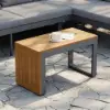 Slatera Outdoor Acacia & Aluminium Modular Sofa Set in Dark Grey with Black Cover