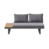 Slatera Outdoor Acacia & Aluminium Modular Sofa Set in Dark Grey with Black Cover