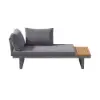 Slatera Outdoor Acacia & Aluminium Modular Sofa Set in Dark Grey with Black Cover