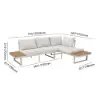 Slatera Outdoor Acacia & Aluminium Modular Sofa Set in Light Grey with Black Cover
