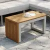 Slatera Outdoor Acacia & Aluminium Modular Sofa Set in Light Grey with Black Cover