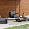 Tevara Outdoor Swing Sofa in Dark Grey with Cushion & Black Cover