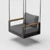 Tevara Outdoor Swing Sofa in Dark Grey with Cushion & Black Cover