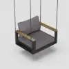 Tevara Outdoor Swing Sofa in Dark Grey with Cushion & Black Cover