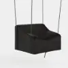 Tevara Outdoor Swing Sofa in Dark Grey with Cushion & Black Cover