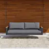 Tevara Outdoor Hanging Swing Sofa 2-Seater in Dark Grey with Cushion & Black Cover