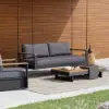 Tevara Outdoor Hanging Swing Sofa 2-Seater in Dark Grey with Cushion & Black Cover
