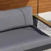 Tevara Outdoor Hanging Swing Sofa 2-Seater in Dark Grey with Cushion & Black Cover