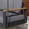 Tevara Outdoor Hanging Swing Sofa 2-Seater in Dark Grey with Cushion & Black Cover