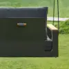 Tevara Outdoor Hanging Swing Sofa 2-Seater in Dark Grey with Cushion & Black Cover