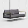 Tevara Outdoor Hanging Swing Sofa 2-Seater in Dark Grey with Cushion & Black Cover