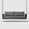Tevara Outdoor Hanging Swing Sofa 2-Seater in Dark Grey with Cushion & Black Cover