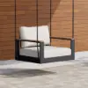 Tevara Outdoor Swing Sofa in Warm White with Cushion & Black Cover
