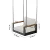 Tevara Outdoor Swing Sofa in Warm White with Cushion & Black Cover