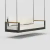 Tevara Outdoor 2-Seater Hanging Swing Sofa in Warm White with Cushion & Black Cover