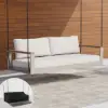 Tevara Outdoor 2-Seater Hanging Swing Sofa in Sand with Black Cover