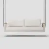 Tevara Outdoor 2-Seater Hanging Swing Sofa in Sand with Black Cover