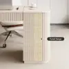 Velign 65" L-Shape Whitewash Executive Desk with Right-Side Cabinet